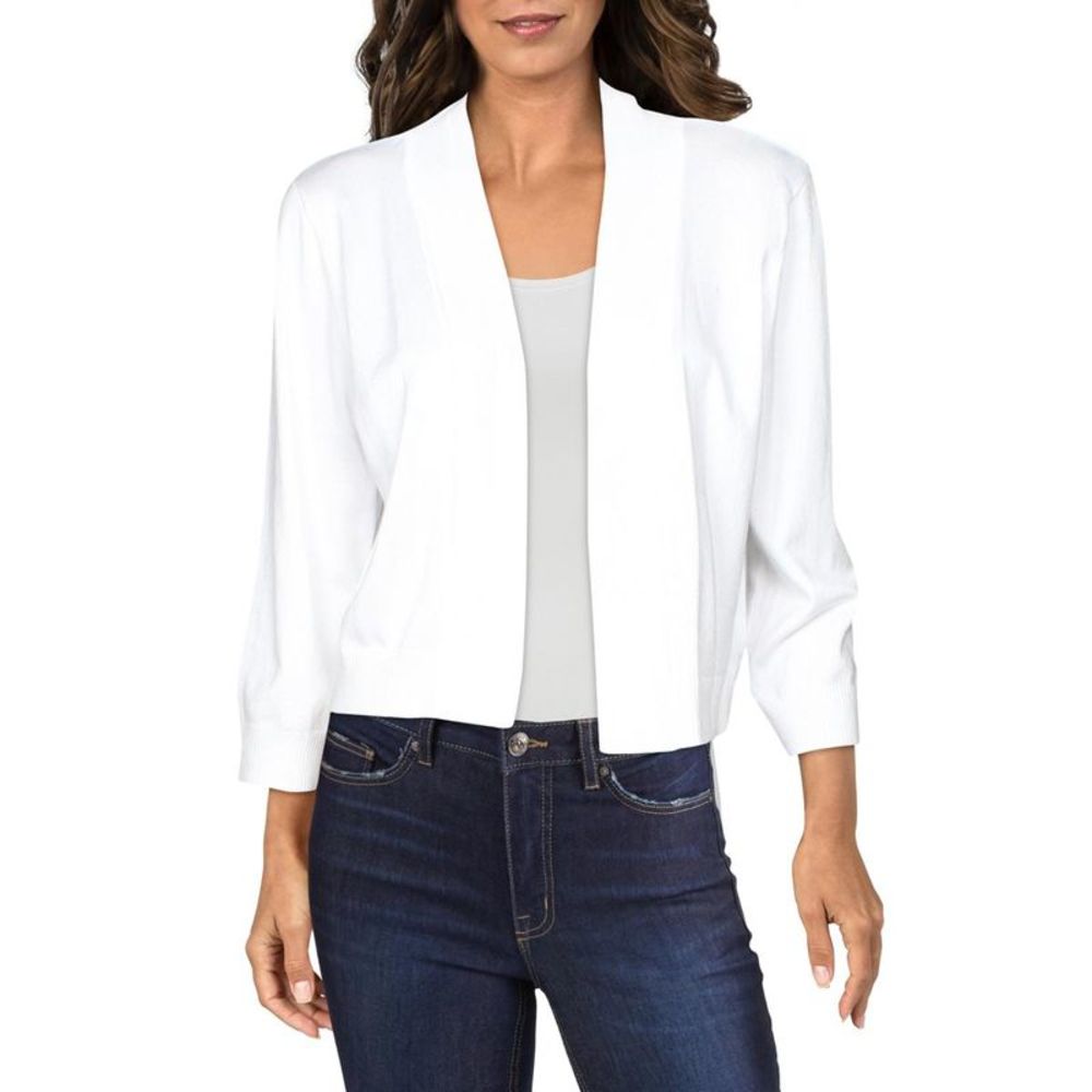 Ronni Nicole Womens White Knit Ribbed Bolero Shrug Sweater Top NWT